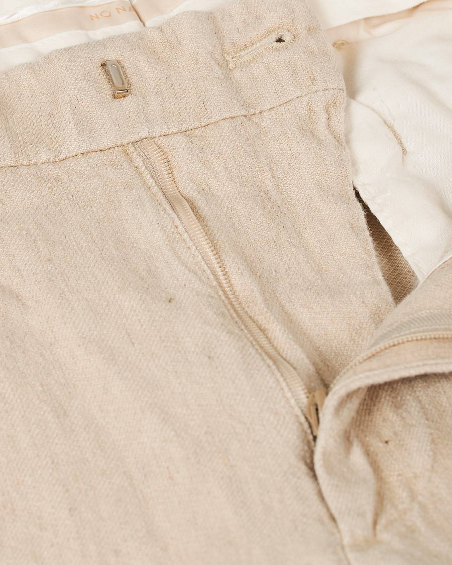 Hombres | Pantalones | NN07 | Codo Linen/Cotton Pleated Turn Up Trousers Nature