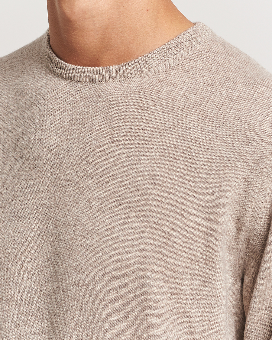 Hombres | Jerséis y prendas de punto | Piacenza Cashmere | Cashmere Crew Neck Sweater Beige