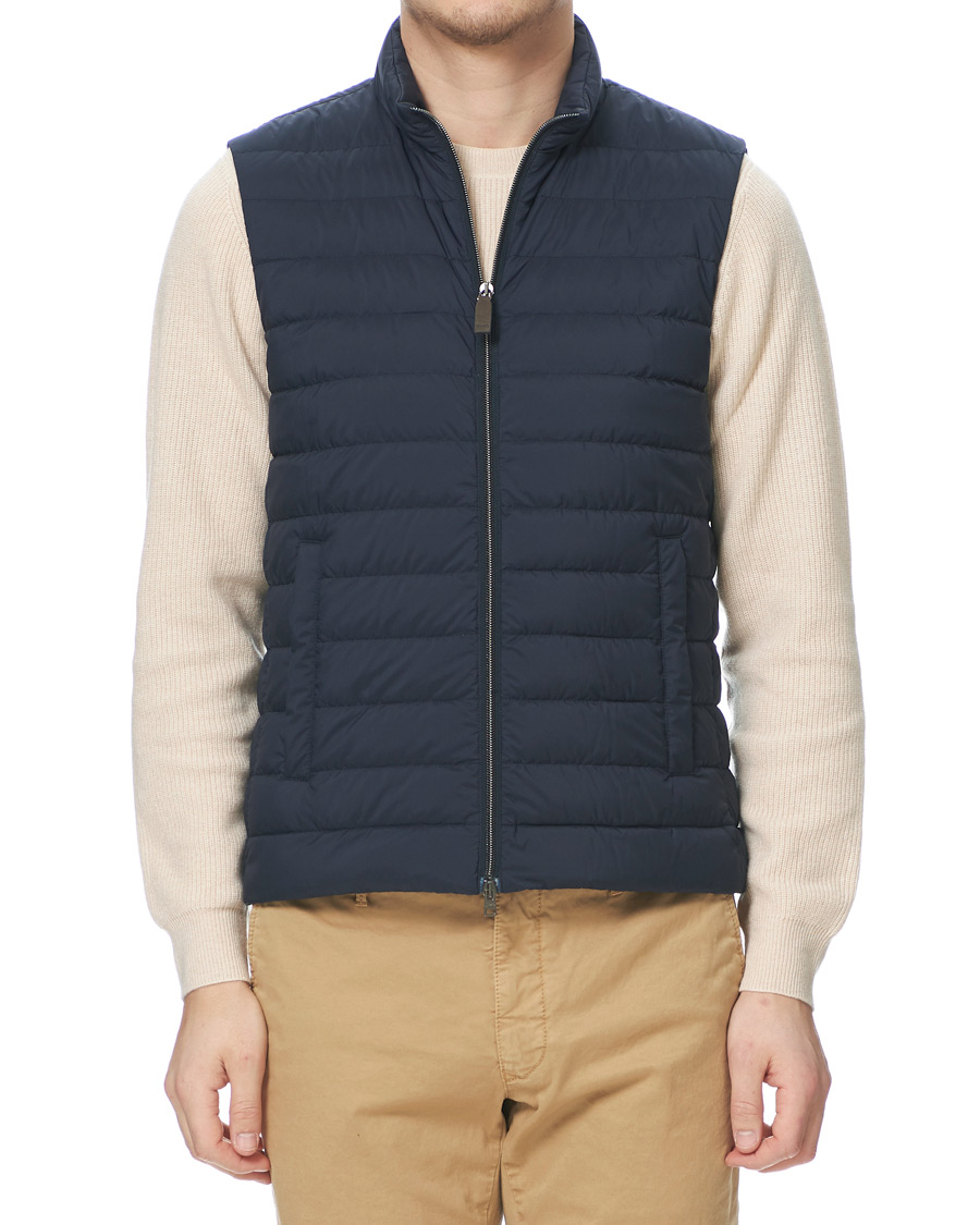 Hombres | Abrigos y chaquetas | Herno | Nuage Matt Nylon Vest Deep Blue