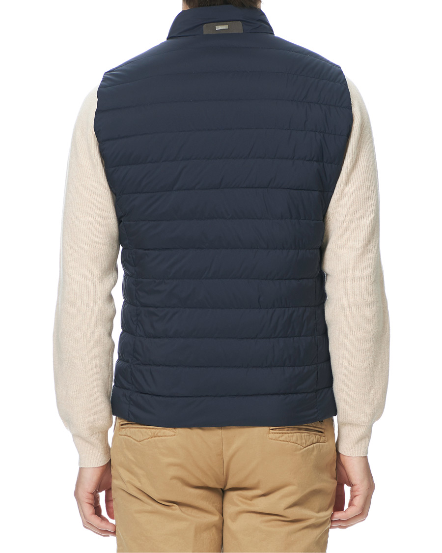 Hombres | Abrigos y chaquetas | Herno | Nuage Matt Nylon Vest Deep Blue