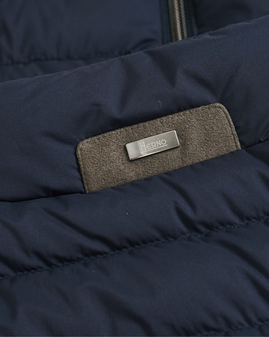 Hombres | Abrigos y chaquetas | Herno | Nuage Matt Nylon Vest Deep Blue
