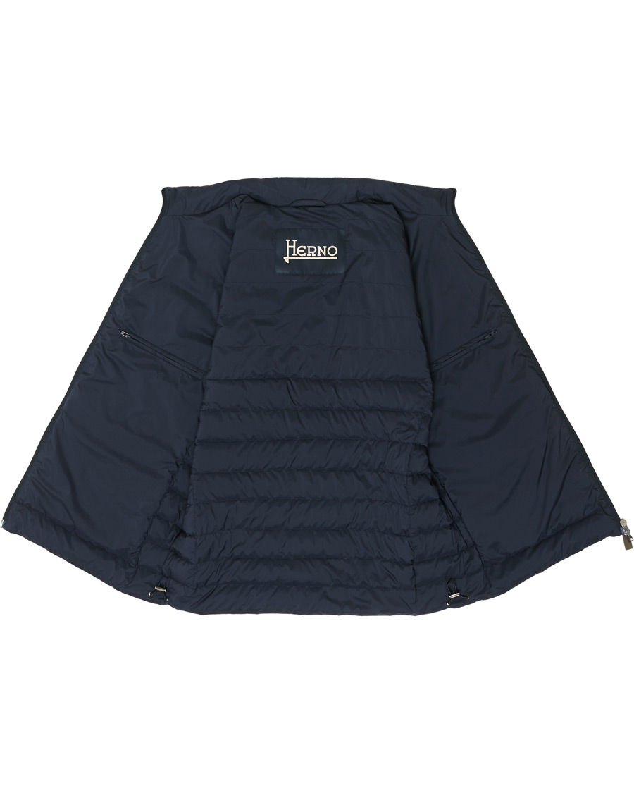 Hombres | Abrigos y chaquetas | Herno | Nuage Matt Nylon Vest Deep Blue