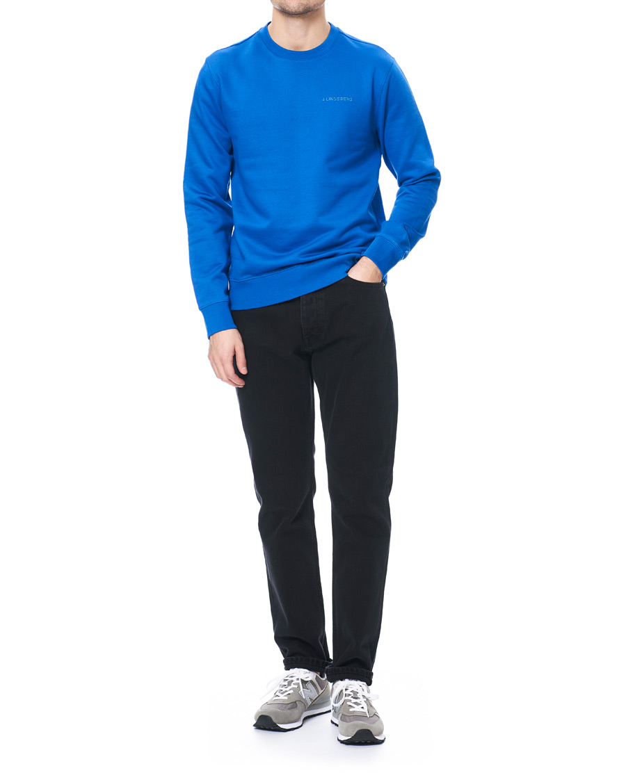 Hombres | Jerséis y prendas de punto | J.Lindeberg | Throw Crew Neck Sweatshirt Yale Blue