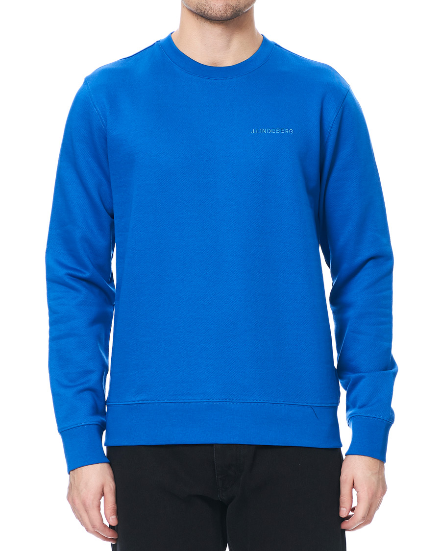 Hombres | Jerséis y prendas de punto | J.Lindeberg | Throw Crew Neck Sweatshirt Yale Blue