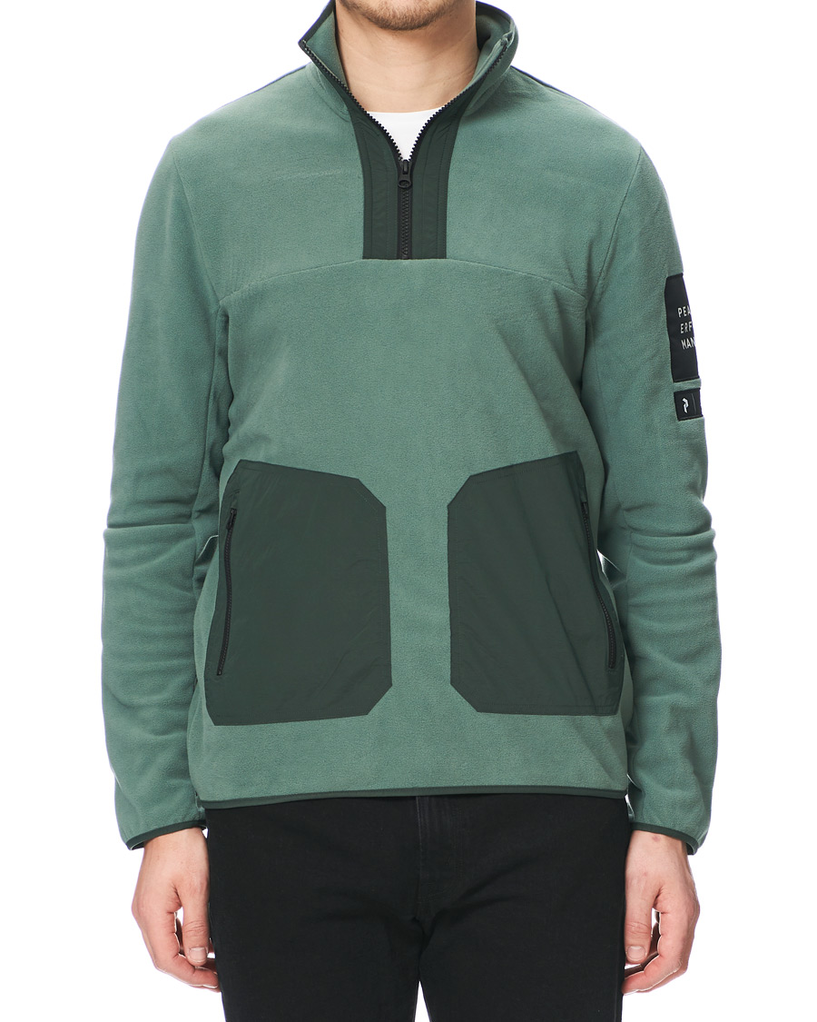 Hombres | Jerséis y prendas de punto | Peak Performance | Tech Fleece Half Zip Green