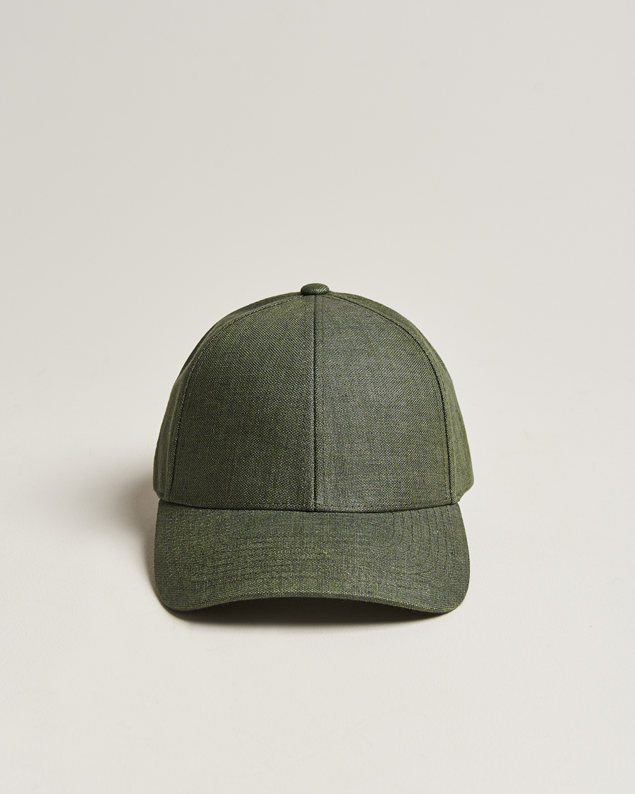 Hombres | Sombreros y gorras | Varsity Headwear | Linen Baseball Cap French Olive