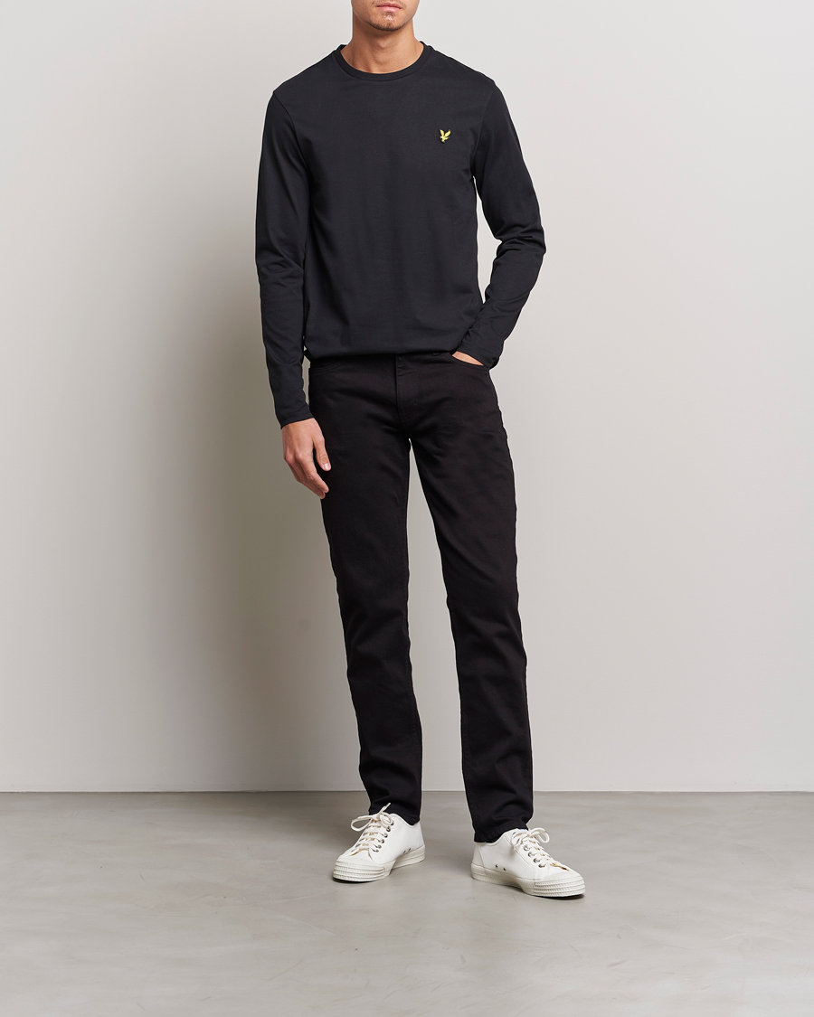 Hombres | Camisetas | Lyle & Scott | Long Sleeve Crew Neck T-Shirt Jet Black