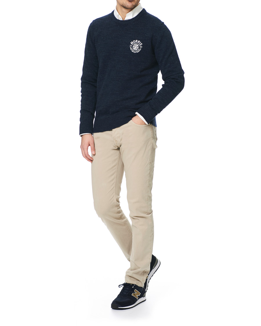 Hombres | Jerséis y prendas de punto | Morris | Leron Knitted O-Neck Navy