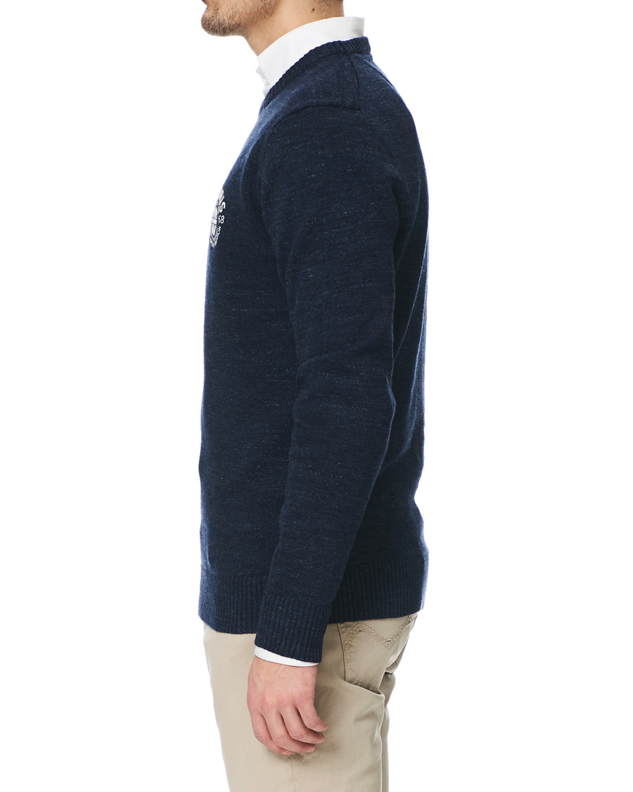 Hombres | Jerséis y prendas de punto | Morris | Leron Knitted O-Neck Navy