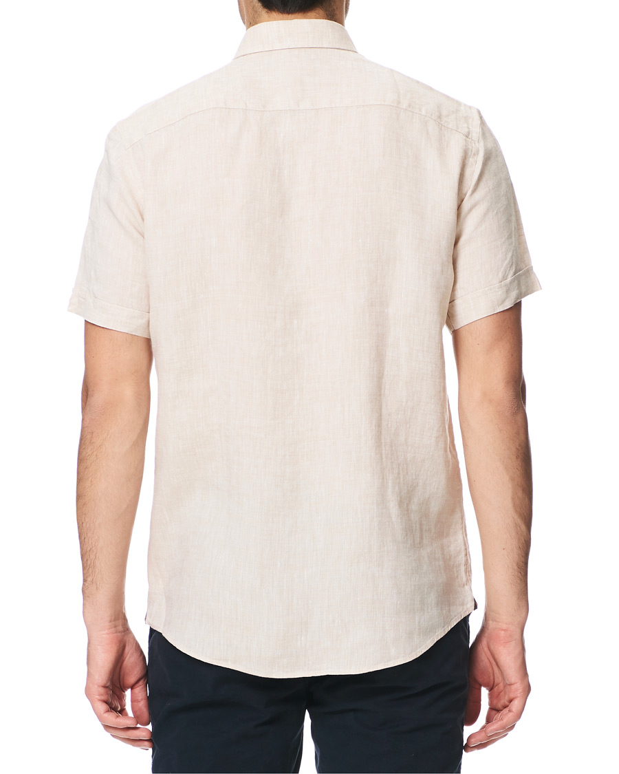 Hombres | Camisas | Morris | Douglas Short Sleeve Linen Shirt Khaki