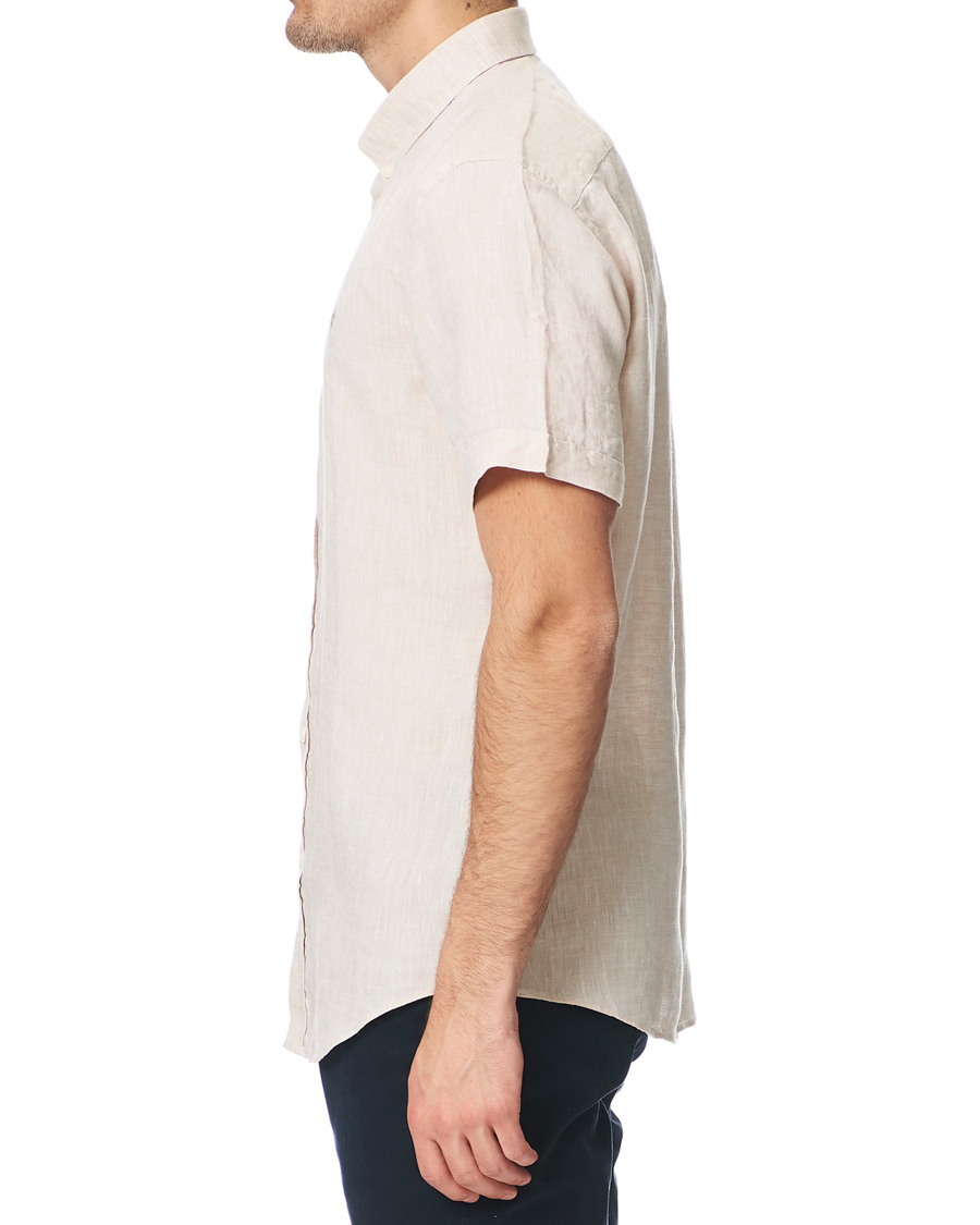 Hombres | Camisas | Morris | Douglas Short Sleeve Linen Shirt Khaki