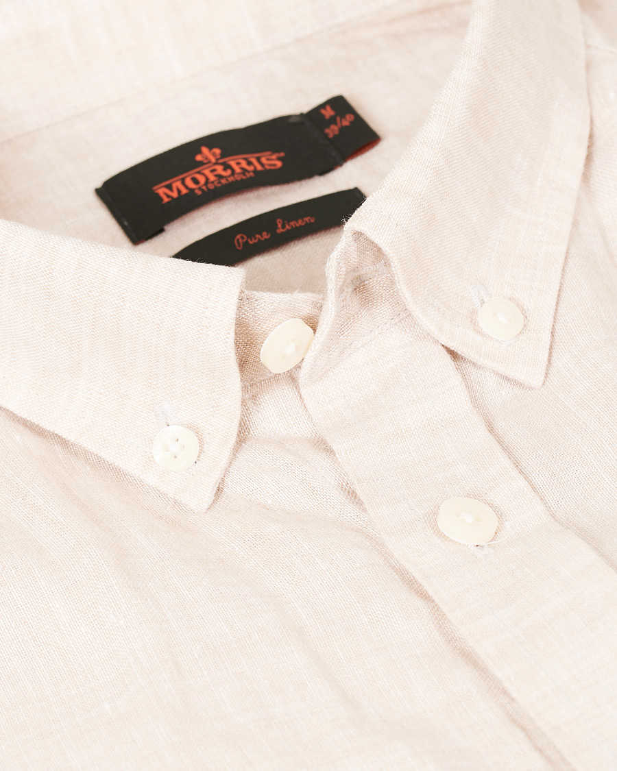Hombres | Camisas | Morris | Douglas Short Sleeve Linen Shirt Khaki