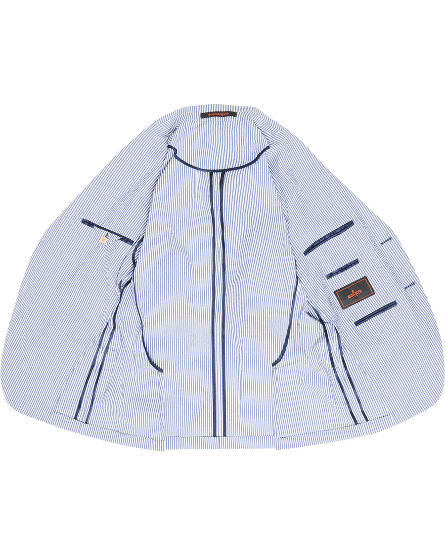 Hombres | Blazers | Morris | Resort Striped Seersucker Balzer Blue/White