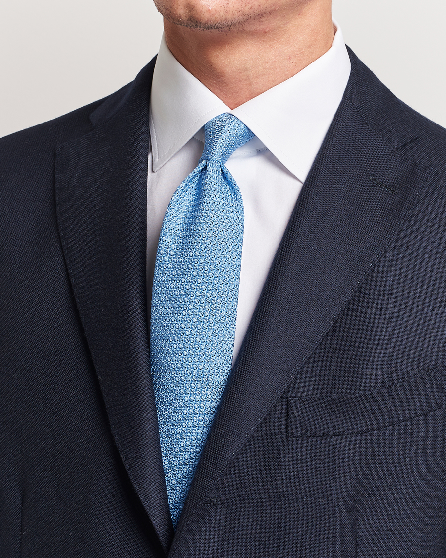 Hombres | Corbatas | Amanda Christensen | Silk Grenadine 8 cm Tie Sky Blue