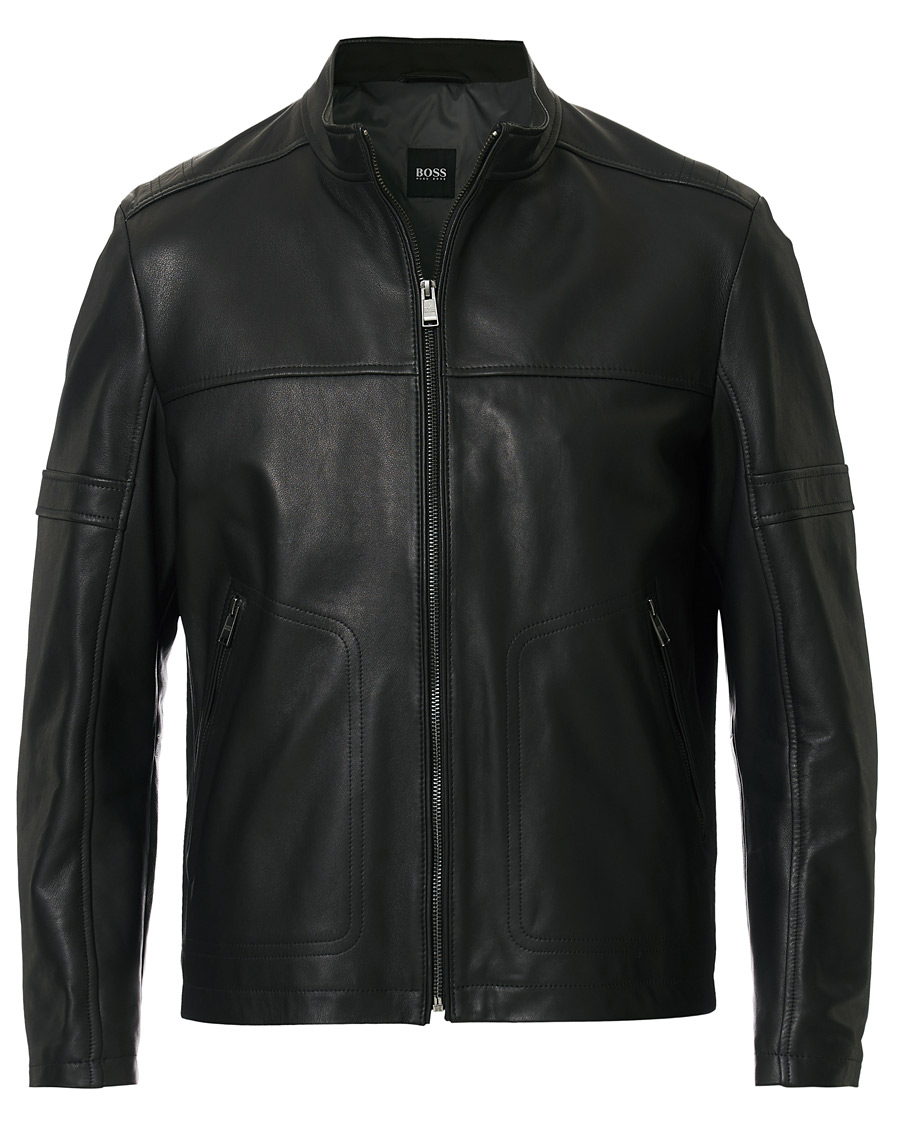 Hombres | Abrigos y chaquetas | BOSS BLACK | BOSS Nidan Leather Jacket Black