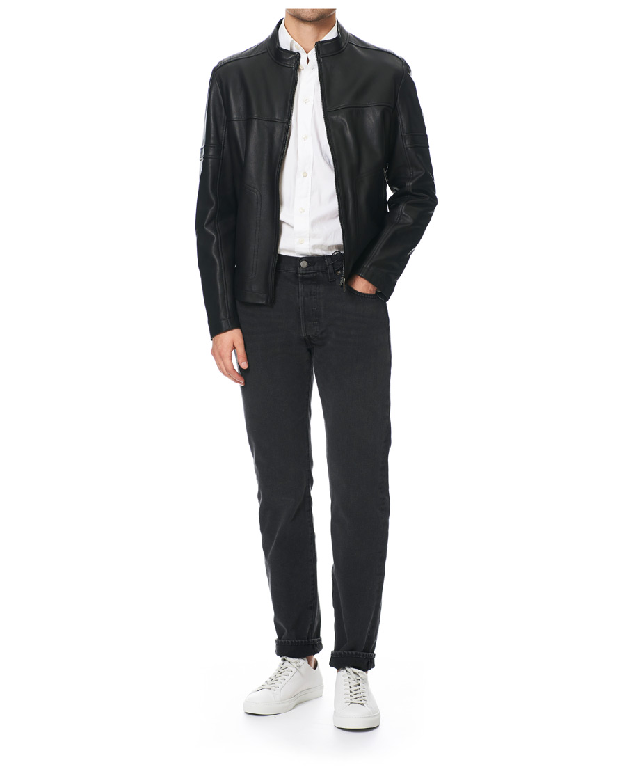 Hombres | Abrigos y chaquetas | BOSS BLACK | BOSS Nidan Leather Jacket Black