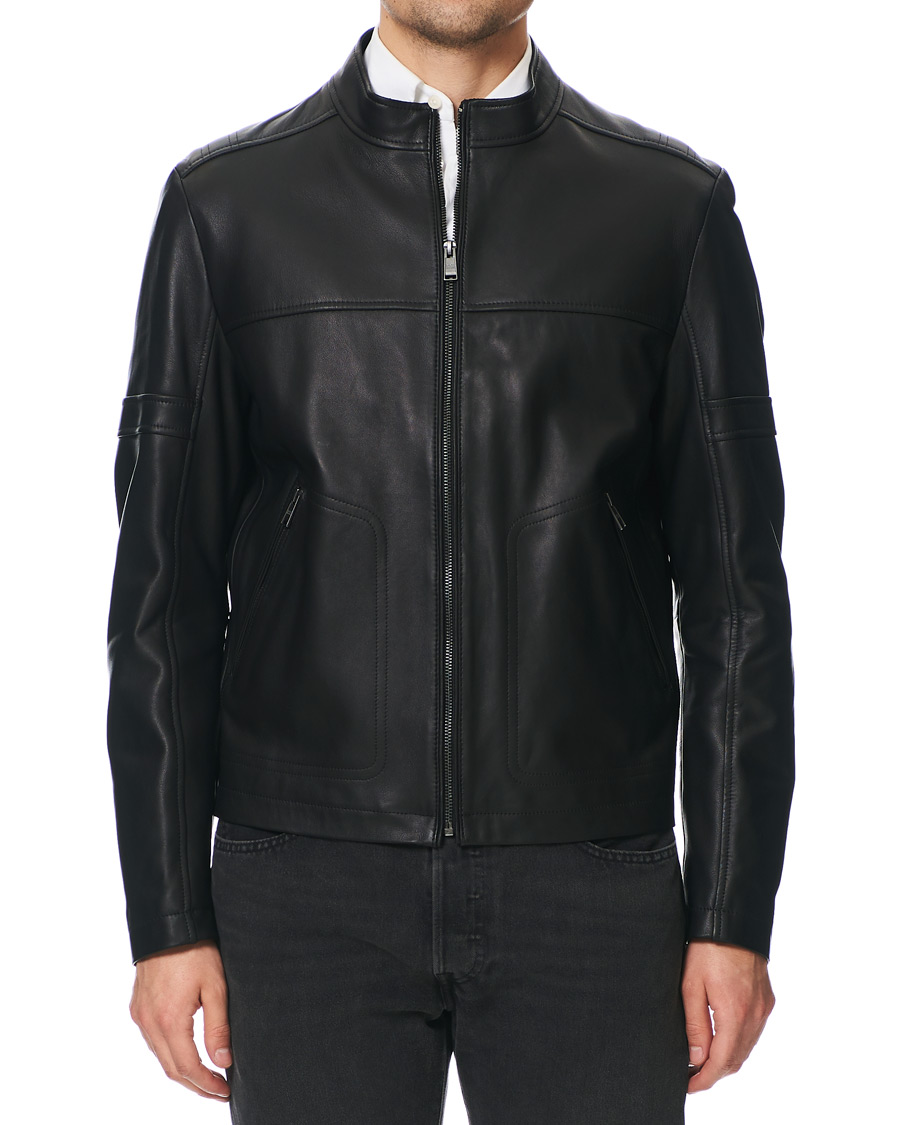 Hombres | Abrigos y chaquetas | BOSS BLACK | BOSS Nidan Leather Jacket Black