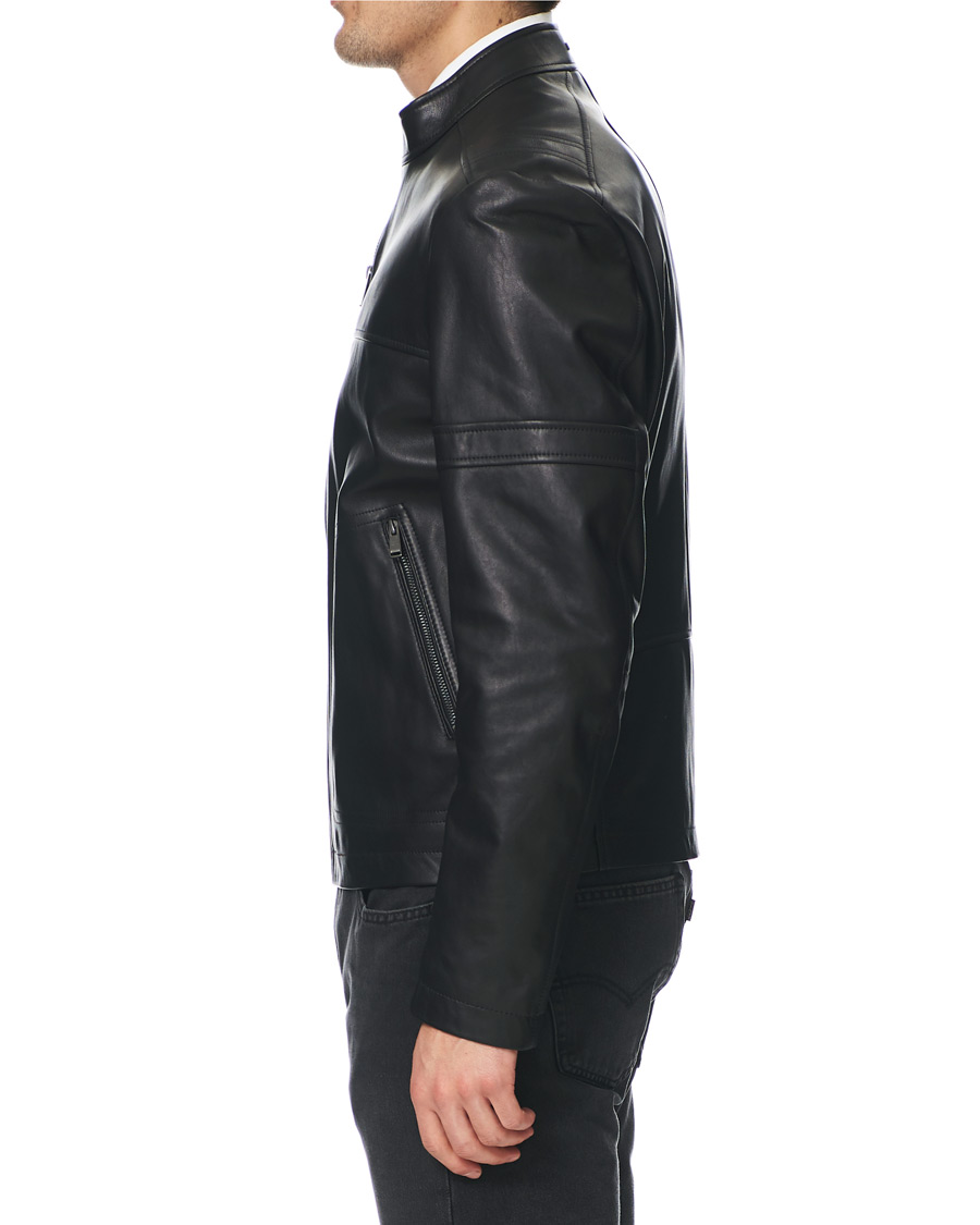 Hombres | Abrigos y chaquetas | BOSS BLACK | BOSS Nidan Leather Jacket Black