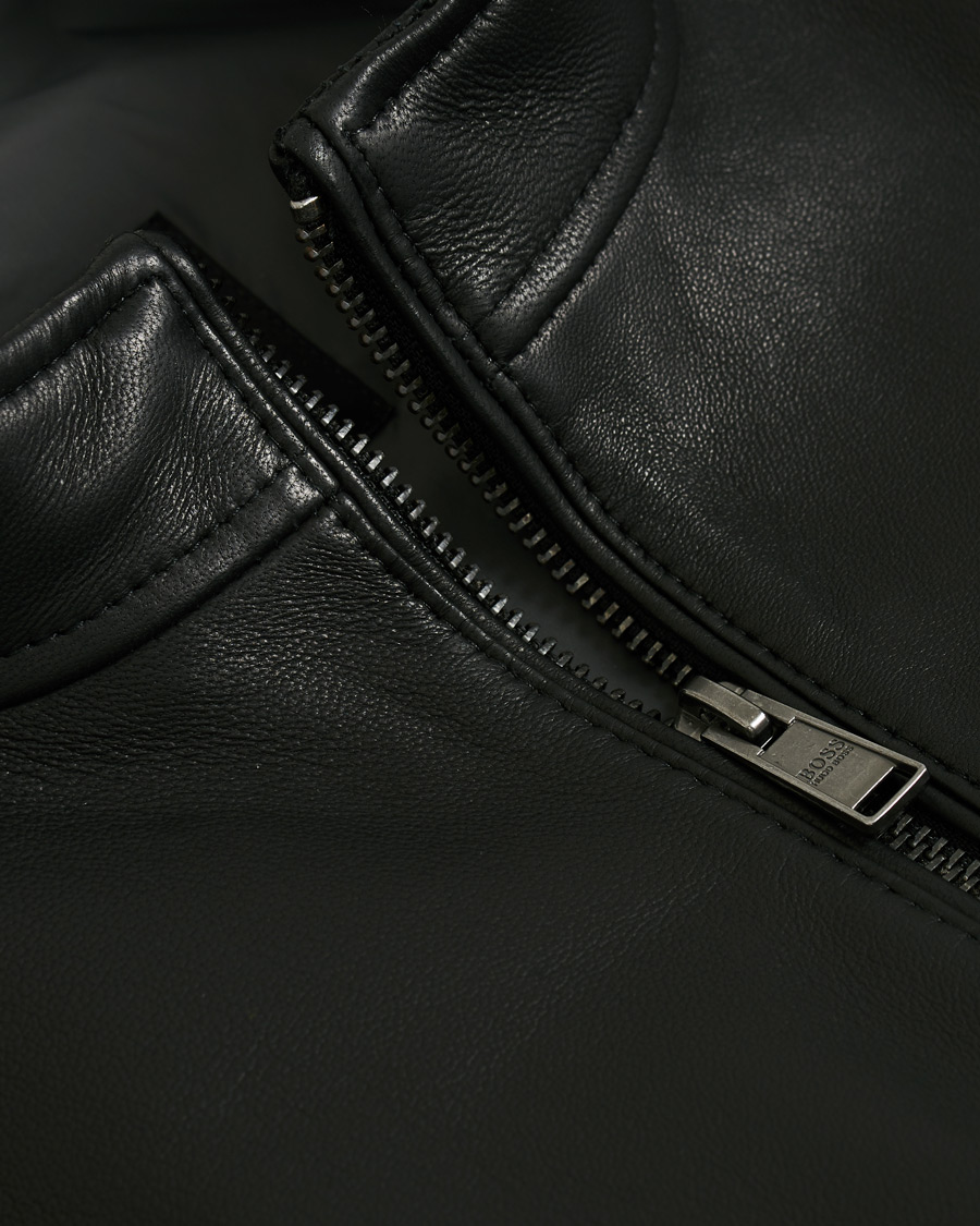 Hombres | Abrigos y chaquetas | BOSS BLACK | BOSS Nidan Leather Jacket Black