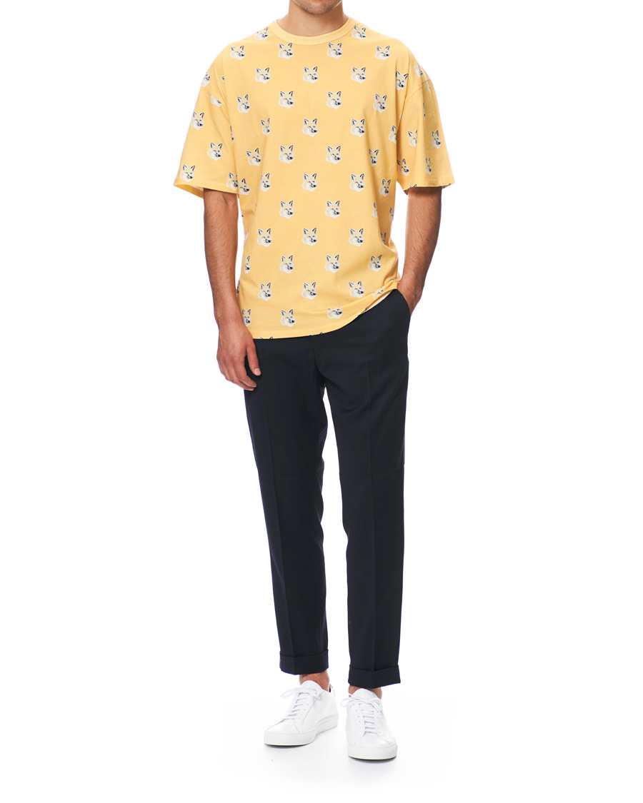 Hombres | Camisetas | Maison Kitsuné | All Over Pastel Fox Head T-shirt Yellow