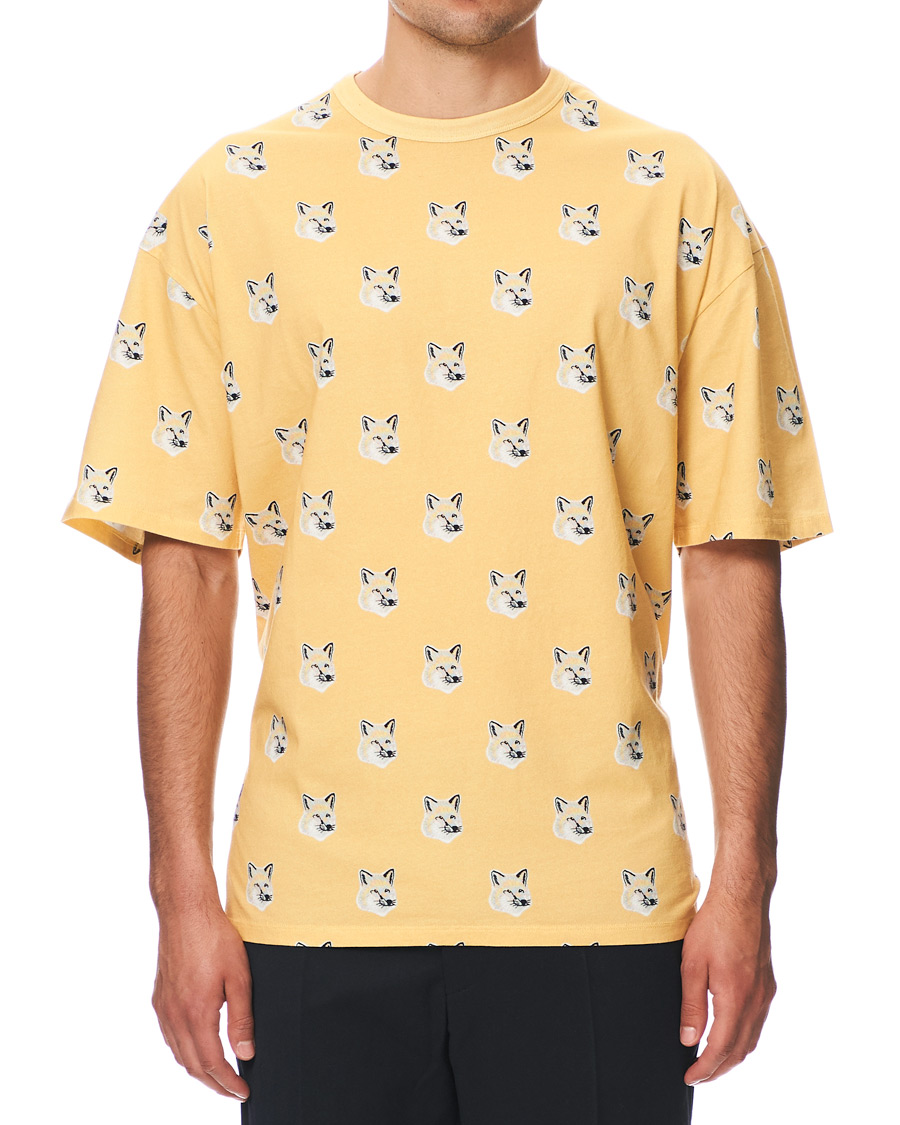 Hombres | Camisetas | Maison Kitsuné | All Over Pastel Fox Head T-shirt Yellow