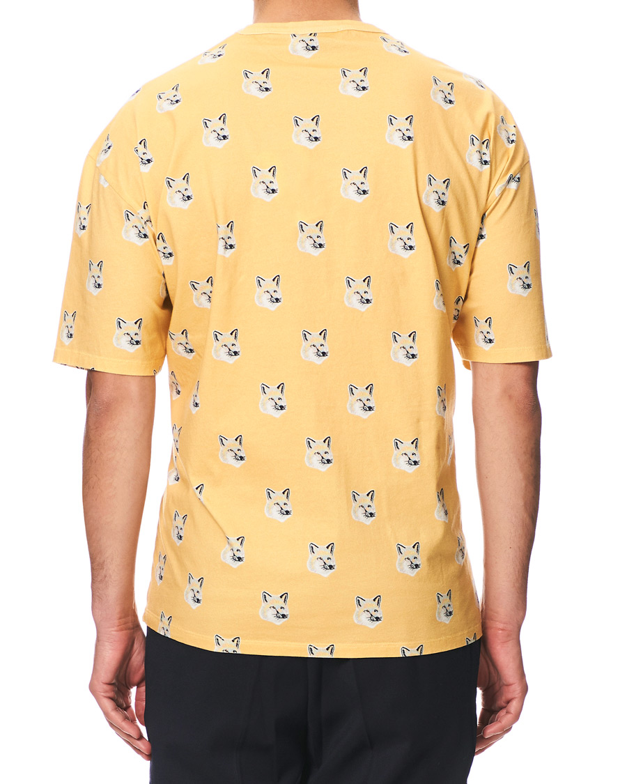 Hombres | Camisetas | Maison Kitsuné | All Over Pastel Fox Head T-shirt Yellow