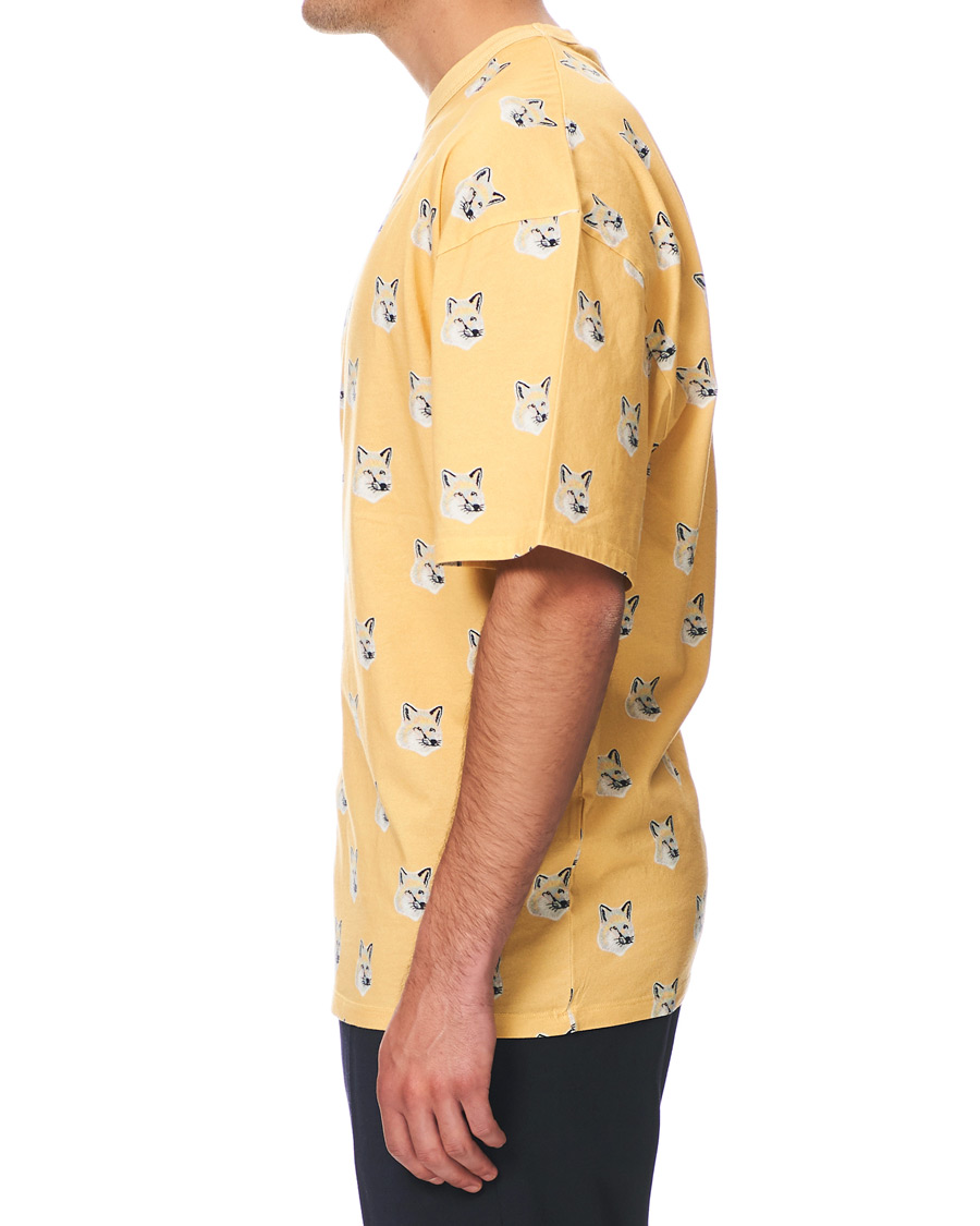 Hombres | Camisetas | Maison Kitsuné | All Over Pastel Fox Head T-shirt Yellow