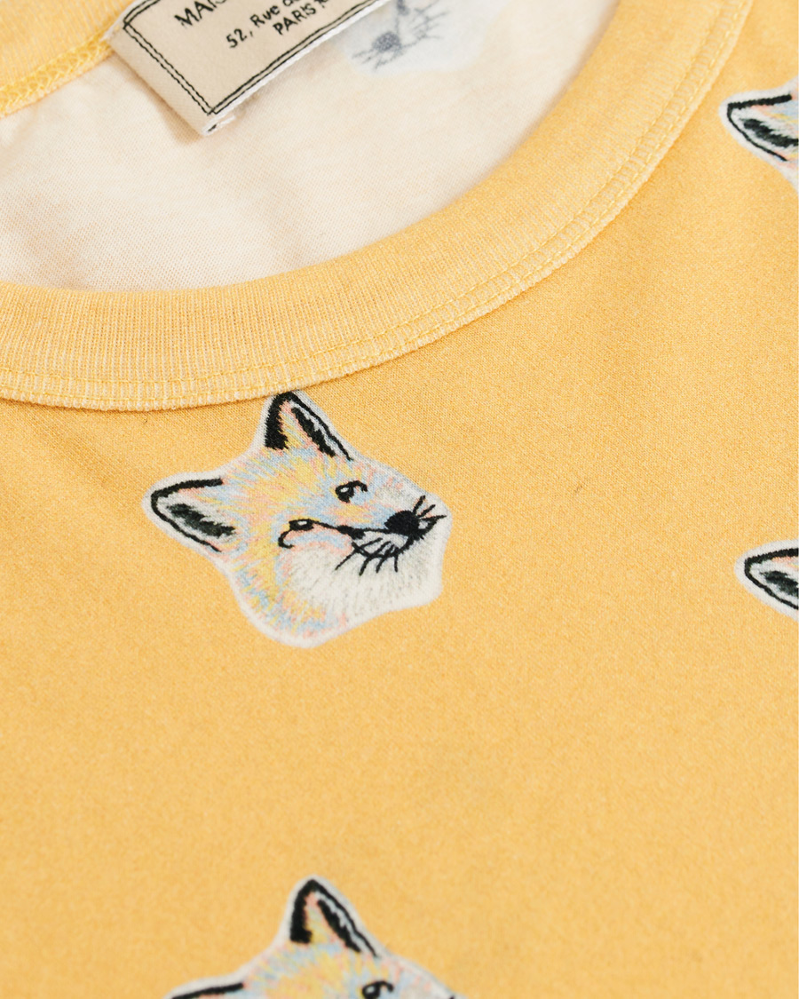 Hombres | Camisetas | Maison Kitsuné | All Over Pastel Fox Head T-shirt Yellow