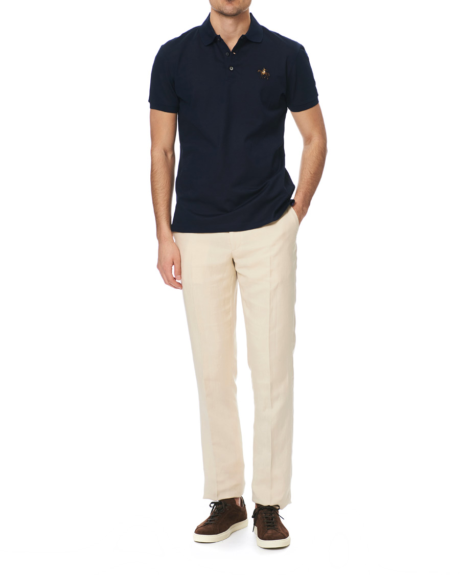 Hombres | Pantalones | Ralph Lauren Purple Label | Side-Adjuster Linen/Silk Trousers Beige