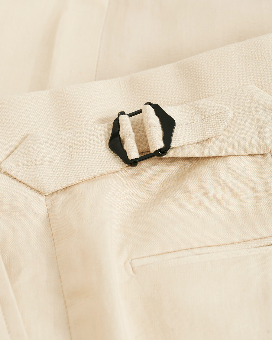 Hombres | Pantalones | Ralph Lauren Purple Label | Side-Adjuster Linen/Silk Trousers Beige