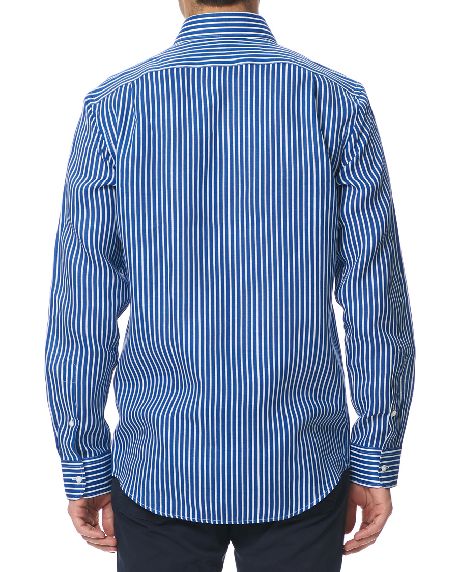 Hombres | Camisas | Ralph Lauren Purple Label | Bengal Stripe Linen Shirt Blue/White