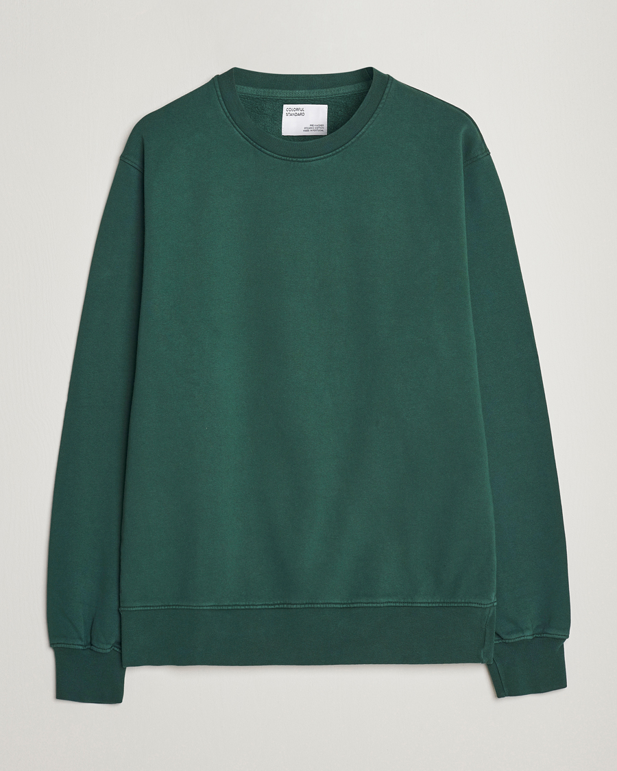 Hombres | Jerséis y prendas de punto | Colorful Standard | Classic Organic Crew Neck Sweat Emerald Green
