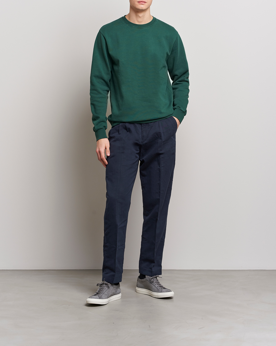 Hombres | Jerséis y prendas de punto | Colorful Standard | Classic Organic Crew Neck Sweat Emerald Green