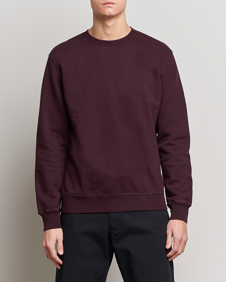Hombres |  | Colorful Standard | Classic Organic Crew Neck Sweat Oxblood Red
