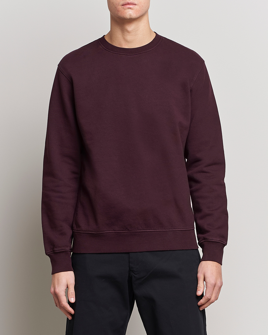 Hombres | Jerséis y prendas de punto | Colorful Standard | Classic Organic Crew Neck Sweat Oxblood Red
