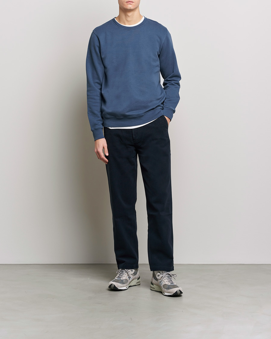 Hombres | Jerséis y prendas de punto | Colorful Standard | Classic Organic Crew Neck Sweat Petrol Blue