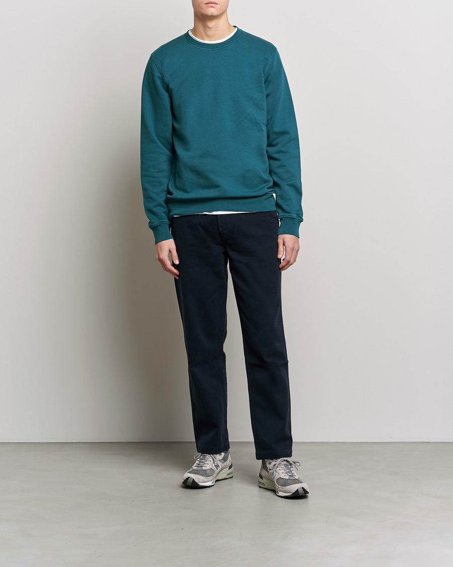 Hombres | Jerséis y prendas de punto | Colorful Standard | Classic Organic Crew Neck Sweat Ocean Green