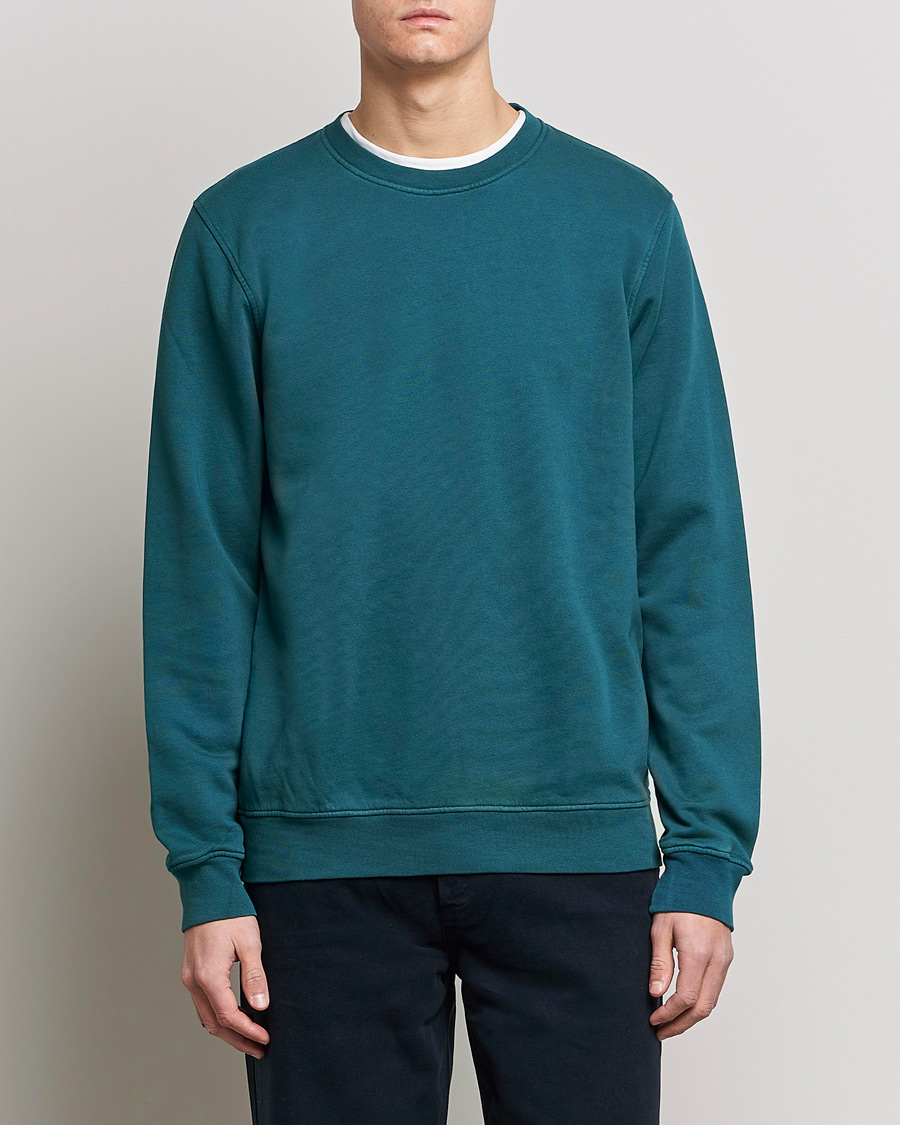 Hombres | Jerséis y prendas de punto | Colorful Standard | Classic Organic Crew Neck Sweat Ocean Green