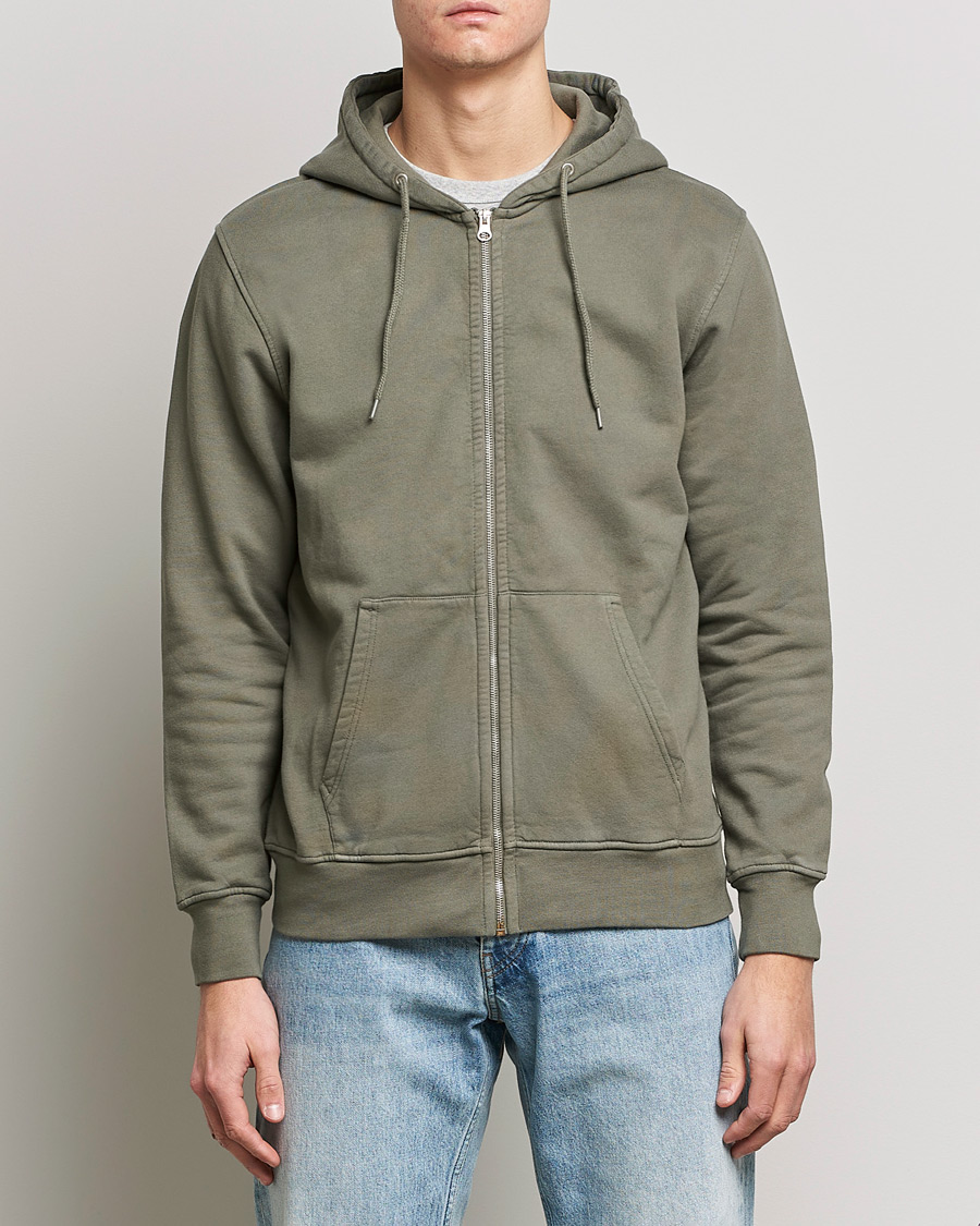 Hombres | Sudaderas con capucha | Colorful Standard | Classic Organic Full Zip Hood Dusty Olive