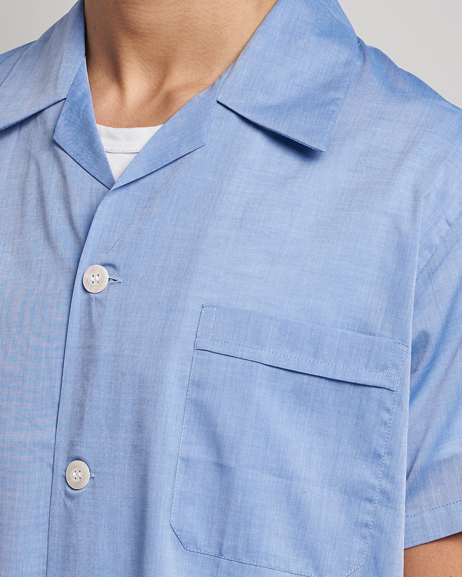 Hombres | Pijamas y batas | Derek Rose | Shortie Cotton Pyjama Set Blue