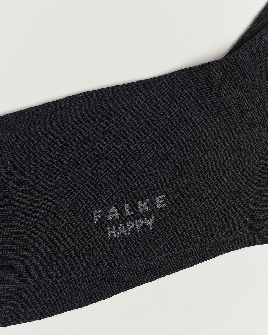 Hombres | Calcetines | Falke | Happy 2-Pack Cotton Socks Black