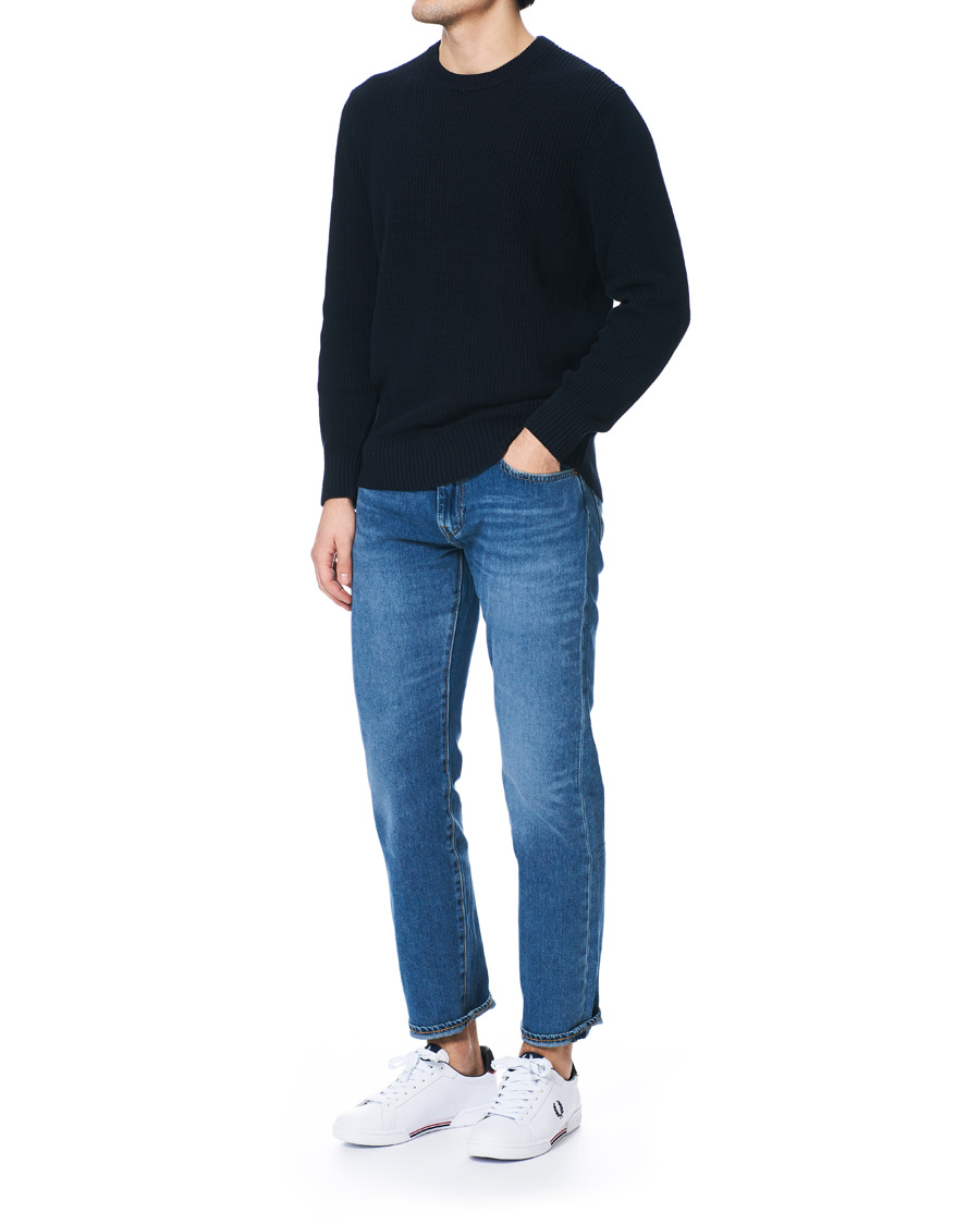 Hombres | Fred Perry B722 Leather Sneaker White/Navy | Fred Perry | B722 Leather Sneaker White/Navy