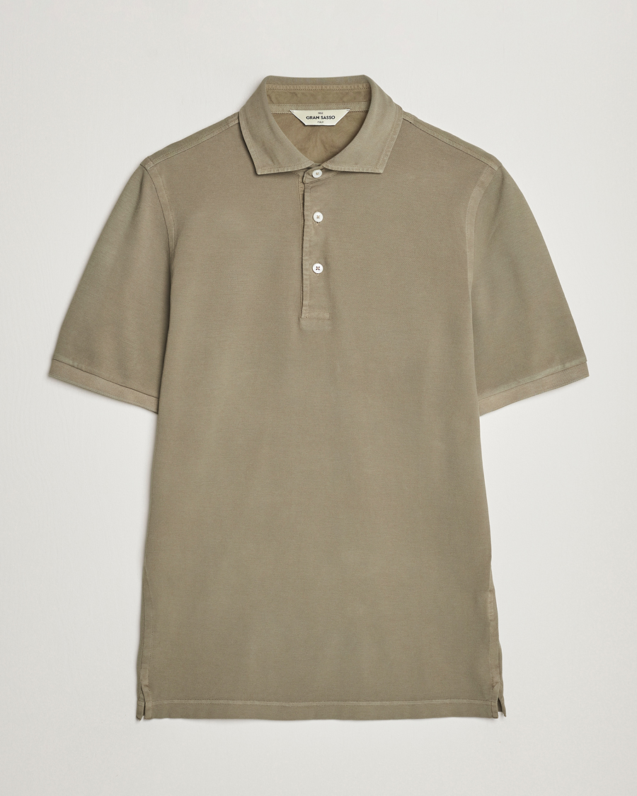 Hombres | Polos | Gran Sasso | Washed Polo Concrete Beige