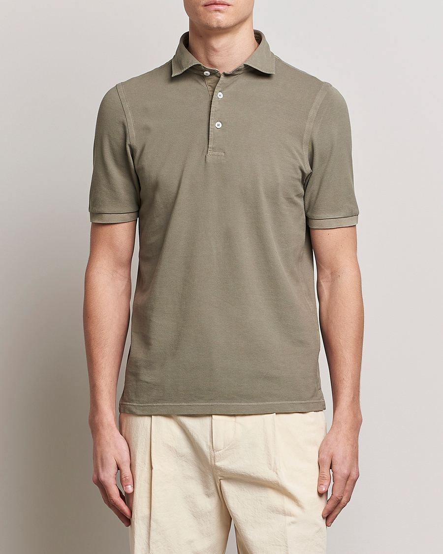 Hombres | Polos | Gran Sasso | Washed Polo Concrete Beige