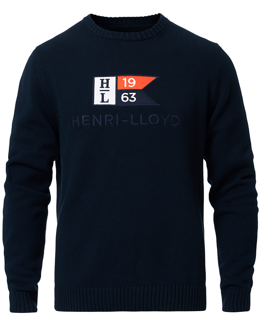 Hombres | Jerséis y prendas de punto | Henri-Lloyd | Henri Lloyd Cross Flag Knitted Crew Neck Navy