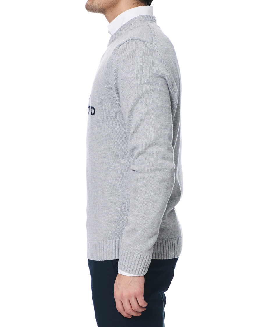 Hombres | Jerséis y prendas de punto | Henri-Lloyd | Henri Lloyd Cross Flag Knitted Crew Neck Grey Melange