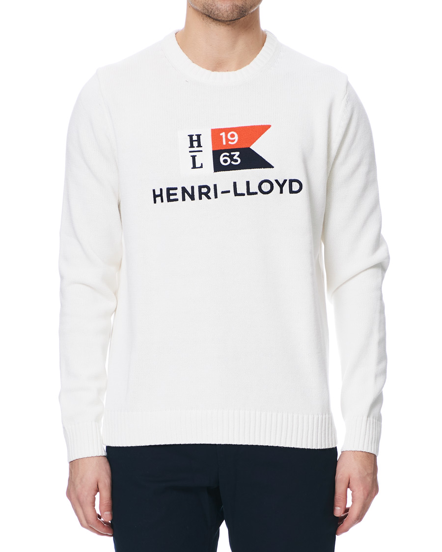 Hombres | Jerséis y prendas de punto | Henri-Lloyd | Henri Lloyd Cross Flag Knitted Crew Neck Off White