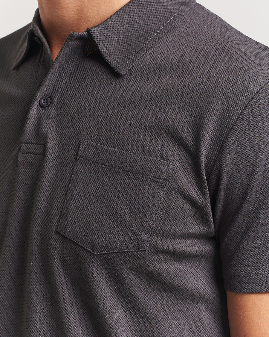 Hombres | Polos | Sunspel | Riviera Polo Shirt Charcoal