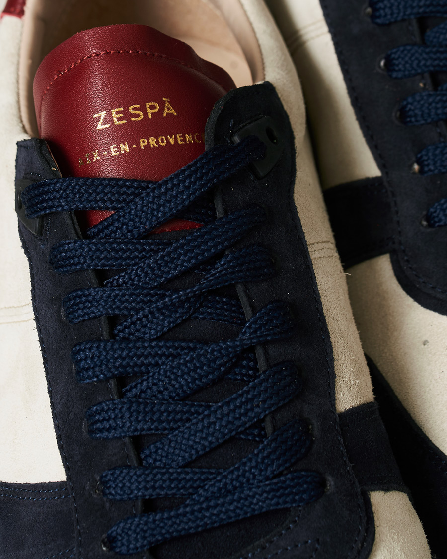 Hombres | Zespà ZSP6 Suede Runner Sneakers Off White/Cerise | Zespà | ZSP6 Suede Runner Sneakers Off White/Cerise