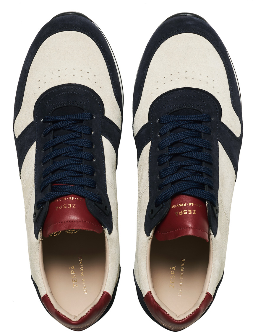 Hombres | Zespà ZSP6 Suede Runner Sneakers Off White/Cerise | Zespà | ZSP6 Suede Runner Sneakers Off White/Cerise